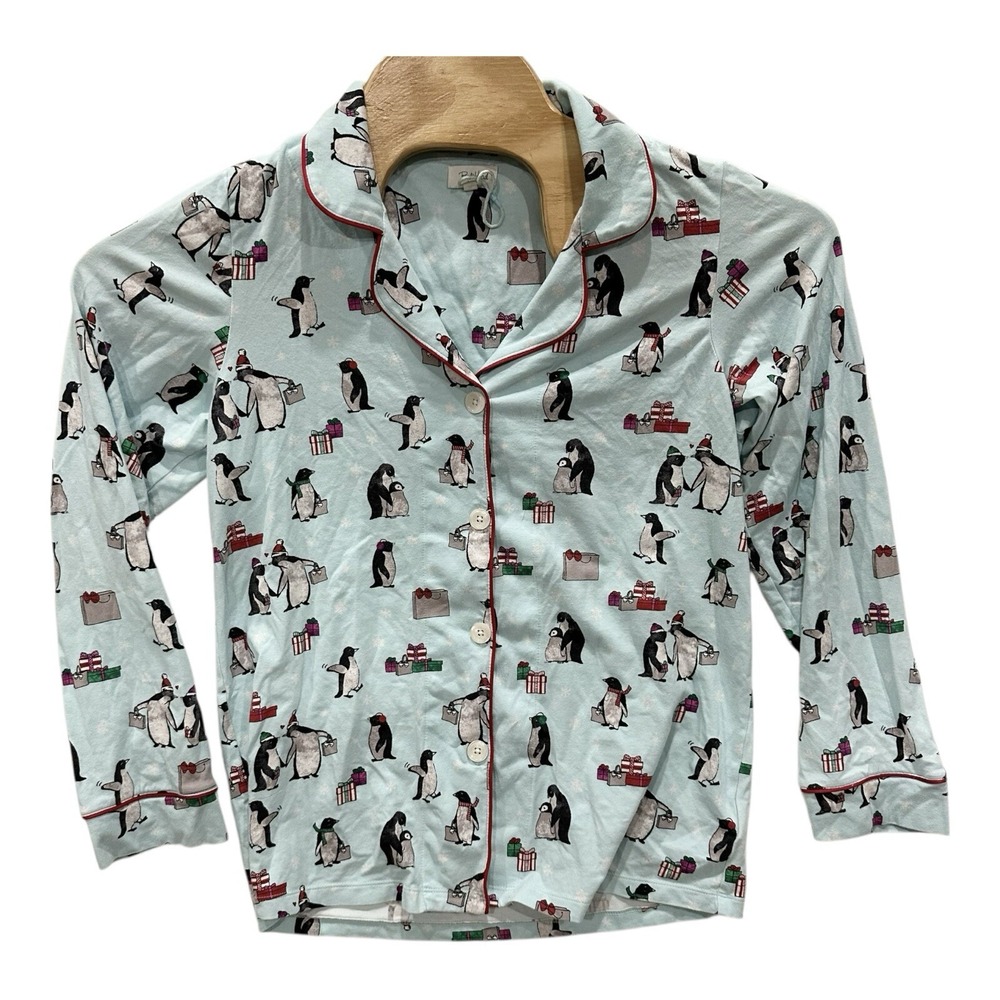 Bed Head Long Sleeve Classic Penguin Christmas Pajama Top Knit Small